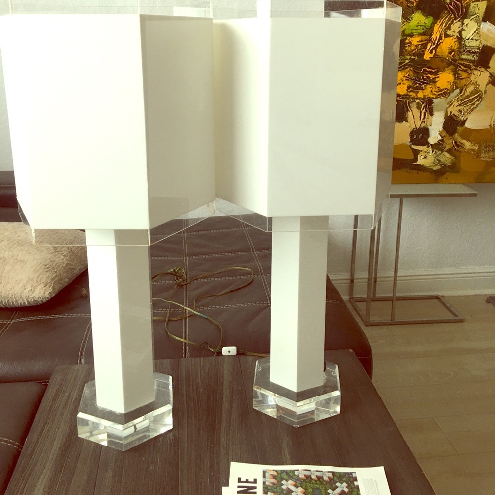 ArtDeco vintage antique modern style acrylic Lamps